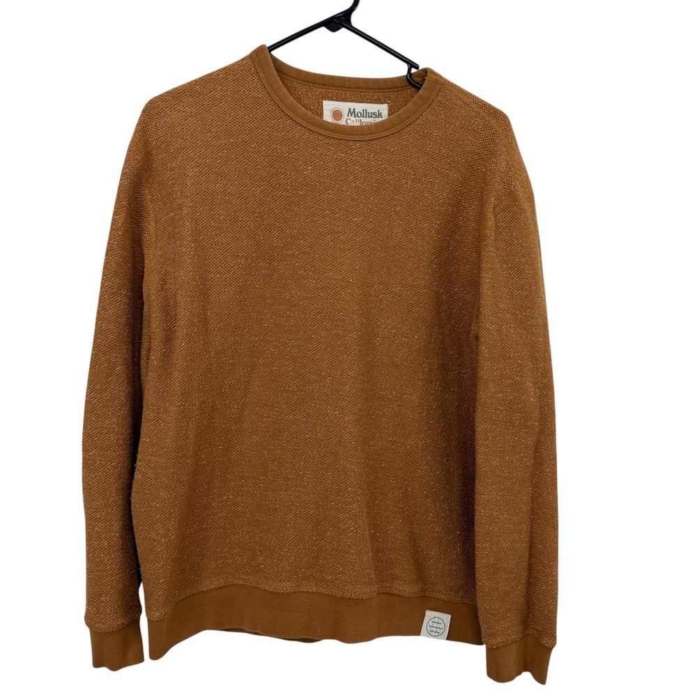 Mollusk Sweatshirt Mens Medium Brown Crew Neck Long Sleeve Pullover